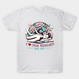 I Love Thai Massage Thailand Spa Relax Therapist Refresh T-Shirt